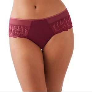 Wacoal L13261 Womens Red Plum After Dark Tanga Cheeky Panty Size M NWT